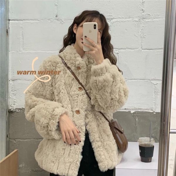 women's fur & faux autumn winter women coats female coat loose overcoat ladies thick warm plush outerwear a446, Black
women's fur & faux autumn winter women coats female coat loose overcoat ladies thick warm plush outerwear a446, Black