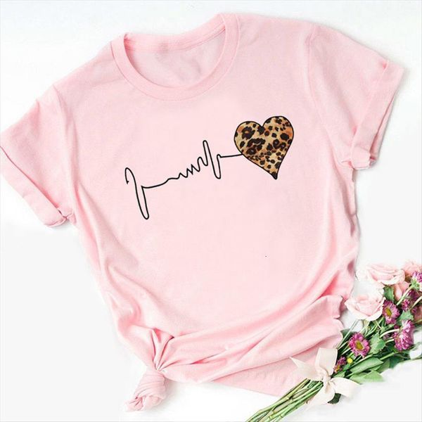 leopard heart print pink women t shirt short sleeve o neck loose tee clothes camisetas mujer, White
leopard heart print pink women t shirt short sleeve o neck loose tee clothes camisetas mujer, White