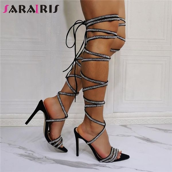 sandals sarairis trendy lace up women stiletto high heel open toe gladiator bling party quality luxury shoes, Black
sandals sarairis trendy lace up women stiletto high heel open toe gladiator bling party quality luxury shoes, Black