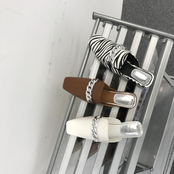 metal chain square toe stiletto mid-heel slippers baotou semi-trail low-heeled female sandals for outdoor wear, Black
metal chain square toe stiletto mid-heel slippers baotou semi-trail low-heeled female sandals for outdoor wear, Black