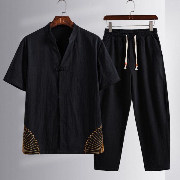 men's tracksuits summer cotton linen men sets short-sleeved+pant embroidery casual two-piece tracksuit -5xl, Gray
men's tracksuits summer cotton linen men sets short-sleeved+pant embroidery casual two-piece tracksuit -5xl, Gray