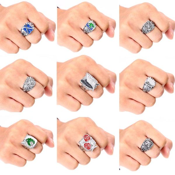 cluster rings anime attack on titan ring metal cosplay jewelry men women gift accessories can drop, Golden;silver
cluster rings anime attack on titan ring metal cosplay jewelry men women gift accessories can drop, Golden;silver