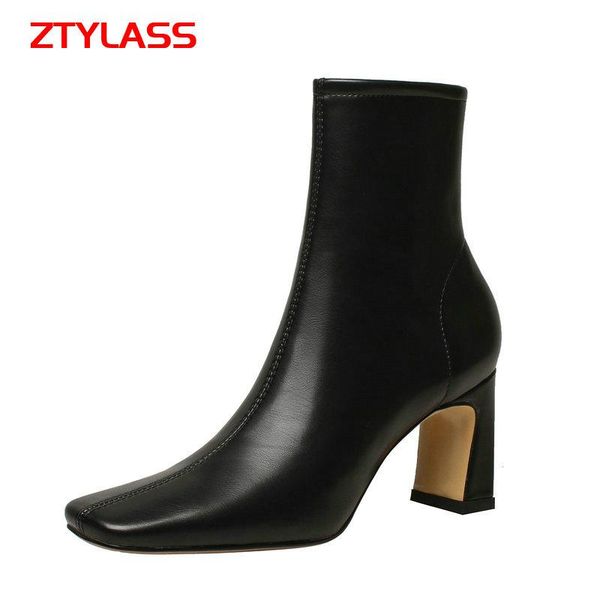 boots 2021 autumn winter retro ankle women square high heel stretch fashion zipper toe shoes woman black white
boots 2021 autumn winter retro ankle women square high heel stretch fashion zipper toe shoes woman black white