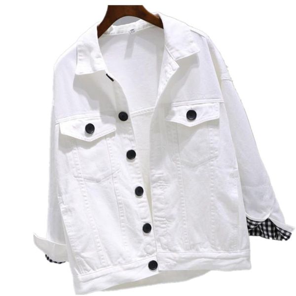 women's jackets 2021 autumn white denim jacket women loose bat sleeve bf large size jeans coat, Black;brown
women's jackets 2021 autumn white denim jacket women loose bat sleeve bf large size jeans coat, Black;brown