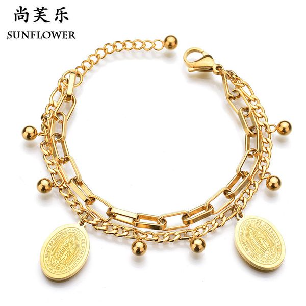bracelet fashion jewelry stainless steel virgin mary pendant round bead bracelet new style, Black
bracelet fashion jewelry stainless steel virgin mary pendant round bead bracelet new style, Black