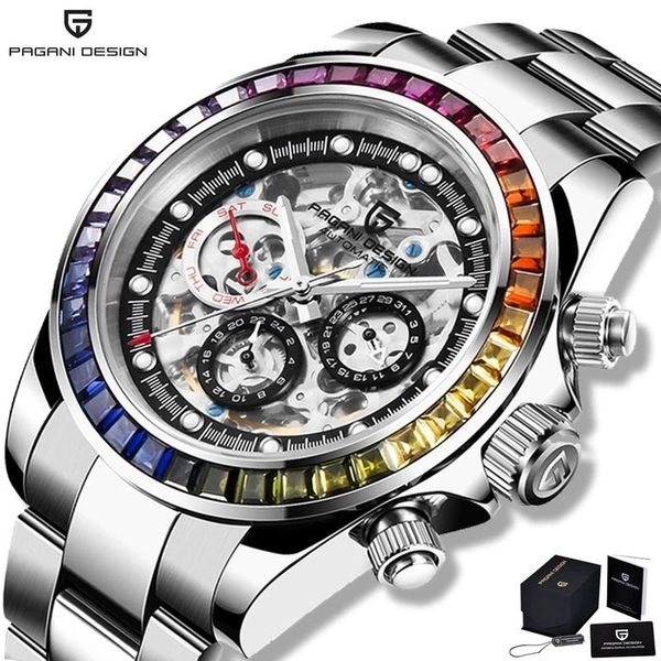 wristwatches pagani design fashion brand automatic mechanical men's watch business stainless steel waterproof wristwatch rainbow luxury, Slivery;brown
wristwatches pagani design fashion brand automatic mechanical men's watch business stainless steel waterproof wristwatch rainbow luxury, Slivery;brown