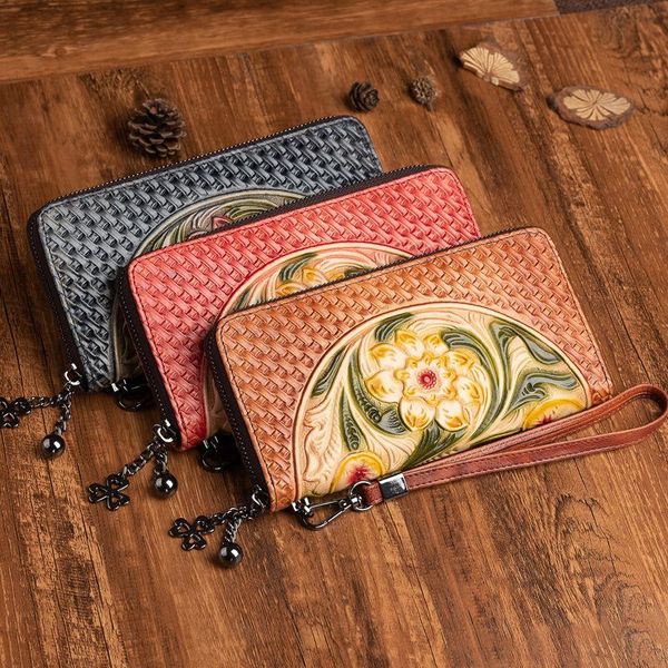 wallets johnature handmade embossed lady purse 2021 first layer cow leather women vintage long hand wallet card holder, Red;black
wallets johnature handmade embossed lady purse 2021 first layer cow leather women vintage long hand wallet card holder, Red;black