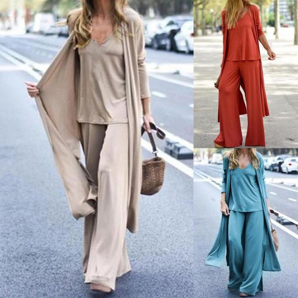 women's pants & capris 3pcs/set stylish suit women coat v neck cardigan skin-friendly long sleeve autumn for daily wear, Black;white 
women's pants & capris 3pcs/set stylish suit women coat v neck cardigan skin-friendly long sleeve autumn for daily wear, Black;white