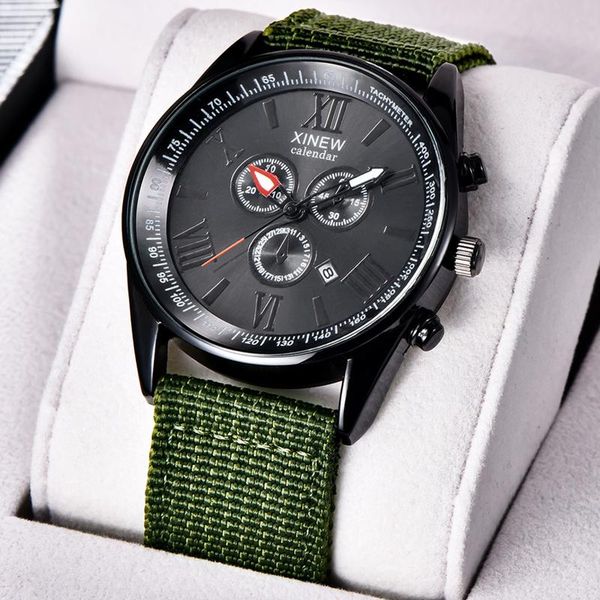 wristwatches outdoor mens quartz watch date stainless steel dial military sports analog wristwatch 2021 fashion nylon strap relogio masculin, Slivery;brown 
wristwatches outdoor mens quartz watch date stainless steel dial military sports analog wristwatch 2021 fashion nylon strap relogio masculin, Slivery;brown