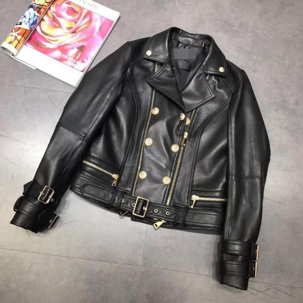 women's leather & faux maylofuer genuine jacket women coat fashion locomotive jackets for spring winter long sleeves with belt double-b, Black
women's leather & faux maylofuer genuine jacket women coat fashion locomotive jackets for spring winter long sleeves with belt double-b, Black