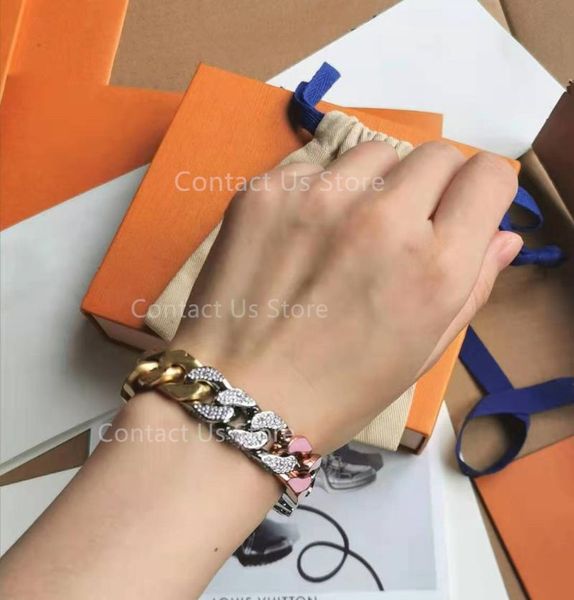link, chain luxury 2021 multi-color splicing bracelet high-end brand metal pendant accessories car men and women birthday gift charm, Black
link, chain luxury 2021 multi-color splicing bracelet high-end brand metal pendant accessories car men and women birthday gift charm, Black