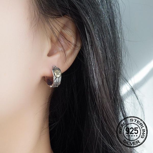 hoop & huggie s925 silver earrings feather for women men korea retro fashion simple punk design female student party gift jewelry ineffa, Golden;silver
hoop & huggie s925 silver earrings feather for women men korea retro fashion simple punk design female student party gift jewelry ineffa, Golden;silver
