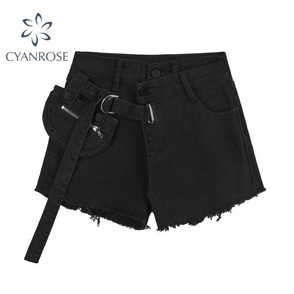 summer black punk short jeans and denim pants women high waist spliced pocket fashion casual wide leg 210515, Black;white
summer black punk short jeans and denim pants women high waist spliced pocket fashion casual wide leg 210515, Black;white
