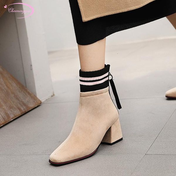 boots party style round toe flock ankle fringe matching color zipper beige pink red black thick high heel women's riding
boots party style round toe flock ankle fringe matching color zipper beige pink red black thick high heel women's riding
