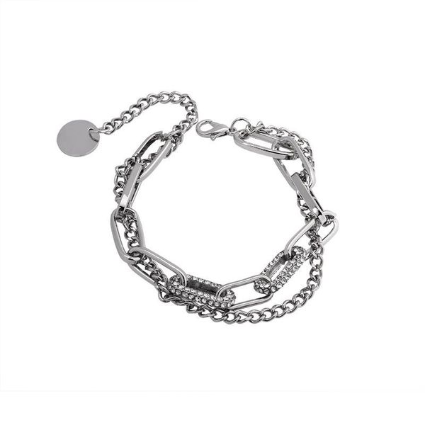 link, chain 2021 trendy hip hop double layer bracelet alloy on hand women accessories fashion jewellery the gift, Black
link, chain 2021 trendy hip hop double layer bracelet alloy on hand women accessories fashion jewellery the gift, Black