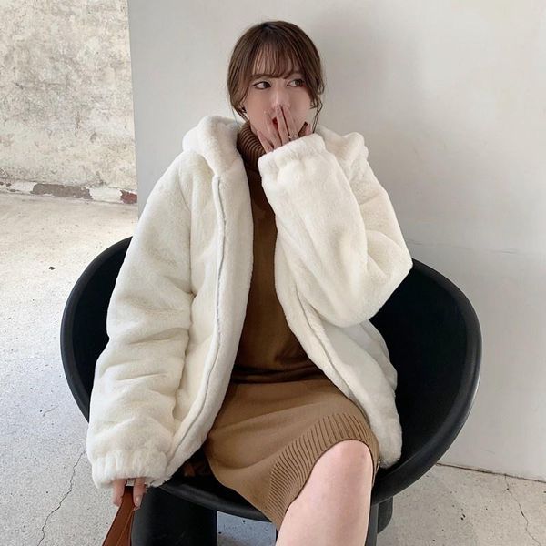 women's fur & faux 2021 winter women coat loose large size hooded overcoat thick warm female plush coats b058, Black
women's fur & faux 2021 winter women coat loose large size hooded overcoat thick warm female plush coats b058, Black