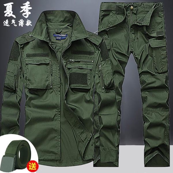 men's tracksuits spring and summer combat uniform thin kind of camouflage suit men army fan field clothing wear labor insurance overall, Gray
men's tracksuits spring and summer combat uniform thin kind of camouflage suit men army fan field clothing wear labor insurance overall, Gray