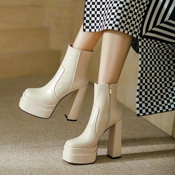 boots genuine leather ankle women fashion square heel platform zipper dress party high heels lady cow-leather beige black shoes
boots genuine leather ankle women fashion square heel platform zipper dress party high heels lady cow-leather beige black shoes