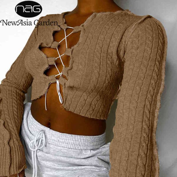 newasia ribbed knit blouse women hollow out tie up solid color crewneck long sleeve crop club wear womens autumn 210413, White
newasia ribbed knit blouse women hollow out tie up solid color crewneck long sleeve crop club wear womens autumn 210413, White