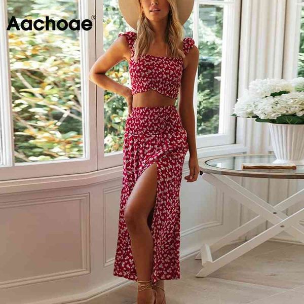 women beach style two set and skirt summer floral print ruffles split long skirts boho 2 piece sets 210413, White
women beach style two set and skirt summer floral print ruffles split long skirts boho 2 piece sets 210413, White