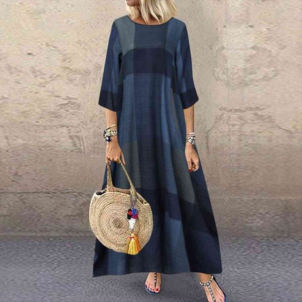 aimsnug summer long maxi women dress short sleeve cotton linen plus size ladies retro casual loose plaid femme, Black;gray
aimsnug summer long maxi women dress short sleeve cotton linen plus size ladies retro casual loose plaid femme, Black;gray