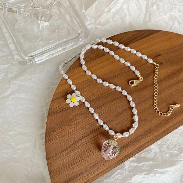 pendant necklaces transparent crystal strawberry necklace temperament personality fruit pearl girls jewelry for women, Silver
pendant necklaces transparent crystal strawberry necklace temperament personality fruit pearl girls jewelry for women, Silver