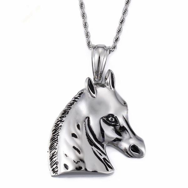 pendant necklaces punk huge horse for men rock maxi stainless steel grass mud head necklace western cowboy jewelry, Silver 
pendant necklaces punk huge horse for men rock maxi stainless steel grass mud head necklace western cowboy jewelry, Silver