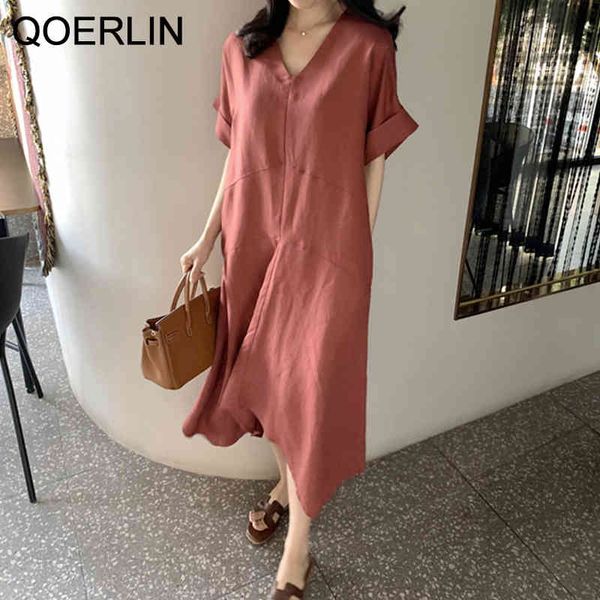 qoerlin minimalist korean deep v-neck loose irregular linen dress summer short sleeve gray black oversize long dress maxi 210416, Black;gray
qoerlin minimalist korean deep v-neck loose irregular linen dress summer short sleeve gray black oversize long dress maxi 210416, Black;gray
