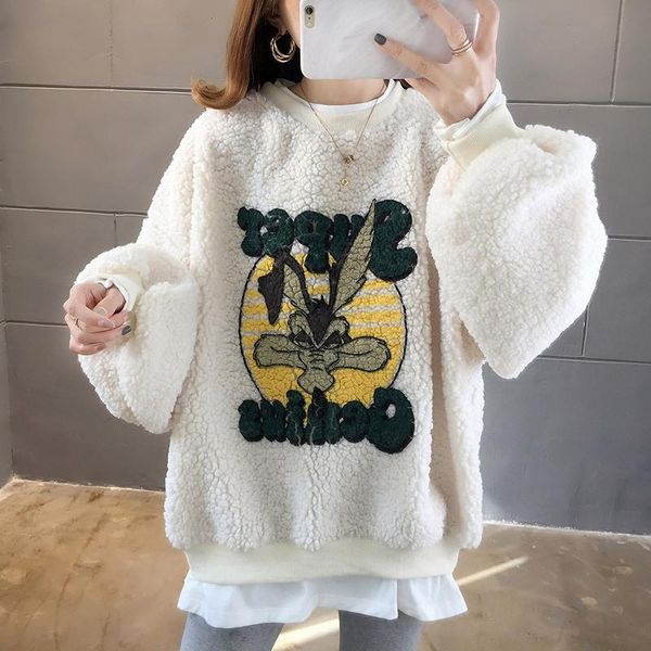 women's hoodies & sweatshirts qrwr 2021 sweatshirt women autumn winter korean print fake two patchwork pullover loose lambswool oversiz, Black
women's hoodies & sweatshirts qrwr 2021 sweatshirt women autumn winter korean print fake two patchwork pullover loose lambswool oversiz, Black