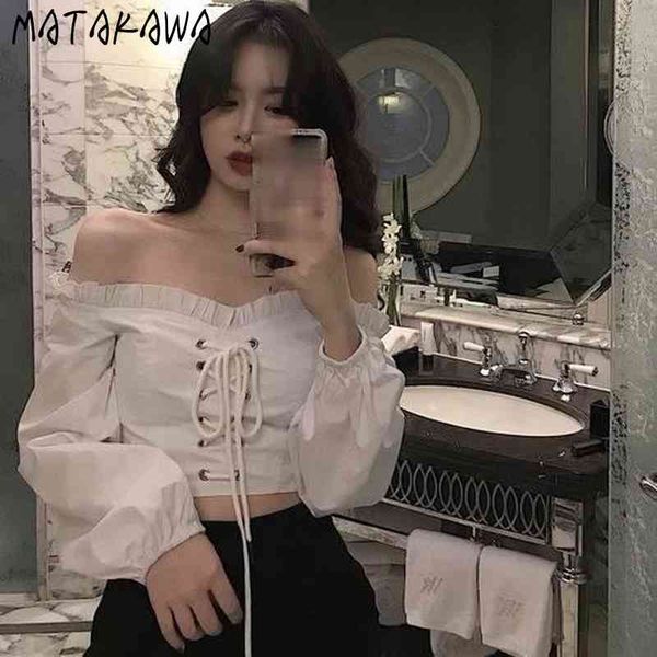 ruffle vintage blouse womens off shoulder shirt long sleeve puff sleeves lace up ladies blusas bandage crop black white 210513
ruffle vintage blouse womens off shoulder shirt long sleeve puff sleeves lace up ladies blusas bandage crop black white 210513