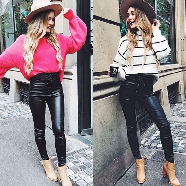 women's pants & capris stretch pu leather bandage cross lace up women faux trousers coating high waist party nitht club street plus siz, Black;white
women's pants & capris stretch pu leather bandage cross lace up women faux trousers coating high waist party nitht club street plus siz, Black;white