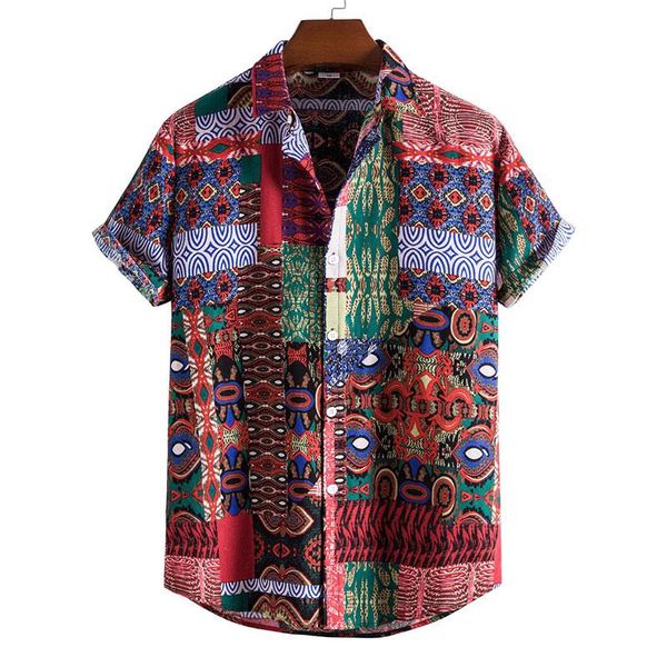 men's casual shirts 2021 shirt, printed short-sleeved shirt lapel, ethnic wind, White;black
men's casual shirts 2021 shirt, printed short-sleeved shirt lapel, ethnic wind, White;black