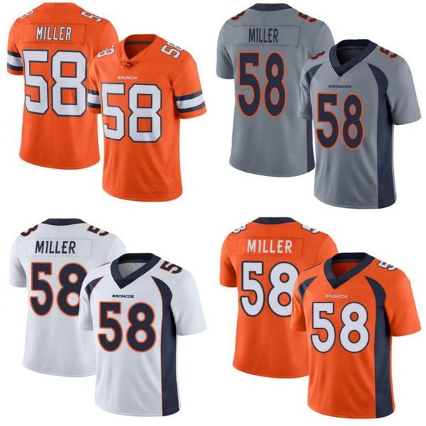 denver broncos men #58 von miller women youth limited rush jersey, Black;red