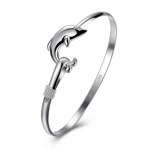 sr:finej trendy silver color dolphin buckle bracelets & bangles for women girlfriend fine jewelry accessories gifts bangle, Black
sr:finej trendy silver color dolphin buckle bracelets & bangles for women girlfriend fine jewelry accessories gifts bangle, Black