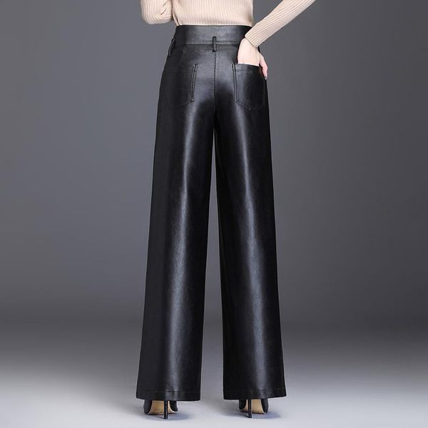 leather midweight high waist long women pant section wide leg autumn and winter loose pu trousers was thin large size, Black;white
leather midweight high waist long women pant section wide leg autumn and winter loose pu trousers was thin large size, Black;white