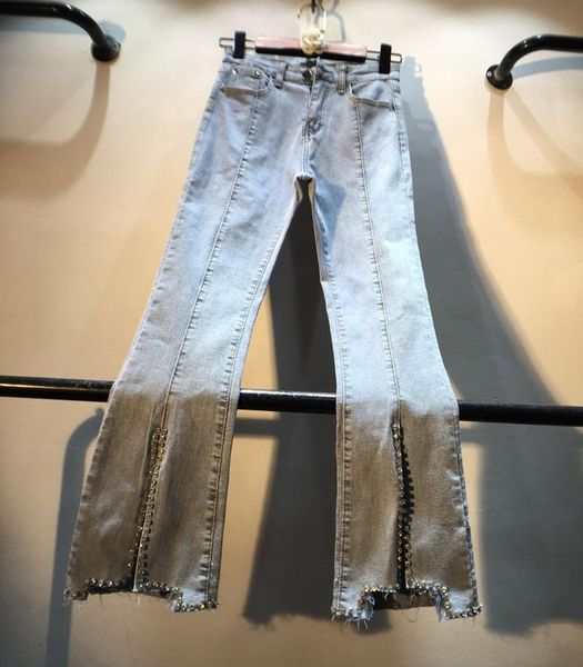 women's jeans flare woman 2021 spring summer clothing european streetwear beads diamond set slit boot-cut high waist denim pants, Blue
women's jeans flare woman 2021 spring summer clothing european streetwear beads diamond set slit boot-cut high waist denim pants, Blue