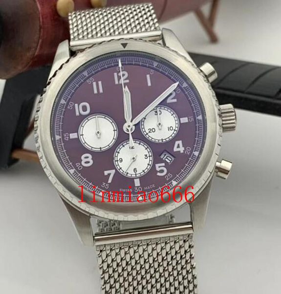 chronograph quartz mens 46mm watch watches green dial arabic number markers wristwatches with stainless steel mesh bracelet, Slivery;brown
chronograph quartz mens 46mm watch watches green dial arabic number markers wristwatches with stainless steel mesh bracelet, Slivery;brown
