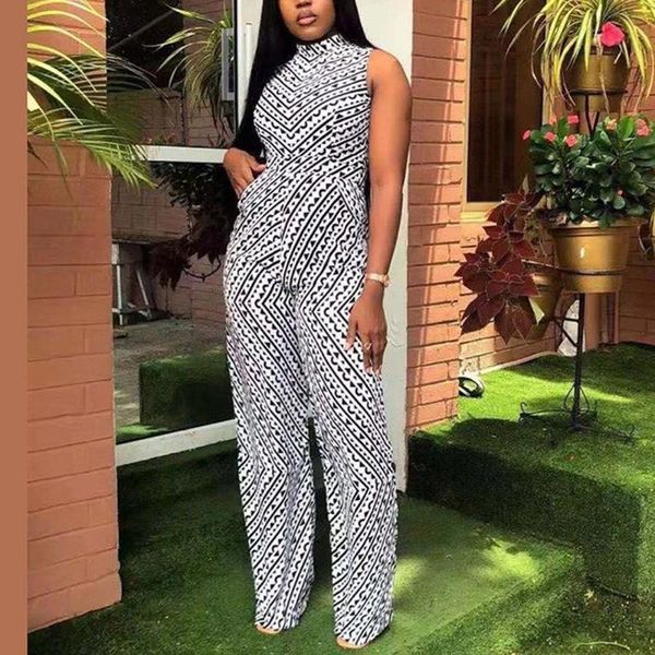 plus size tracksuits 2021 summer long jumpsuit sleeveless high waist straight print white elegant for work business office lady fashion jump, Black
plus size tracksuits 2021 summer long jumpsuit sleeveless high waist straight print white elegant for work business office lady fashion jump, Black