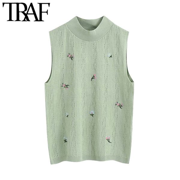 traf women fashion floral embroidery cropped knitted vest sweater vintage o neck long sleeve female waistcoat chic 210415, White
traf women fashion floral embroidery cropped knitted vest sweater vintage o neck long sleeve female waistcoat chic 210415, White