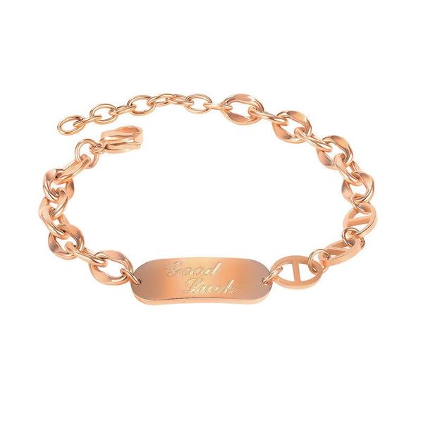 link, chain potcet korea 2021 trendy fashion women's stainless steel pig nose letter titanium bracelet gift jewelry, Black
link, chain potcet korea 2021 trendy fashion women's stainless steel pig nose letter titanium bracelet gift jewelry, Black