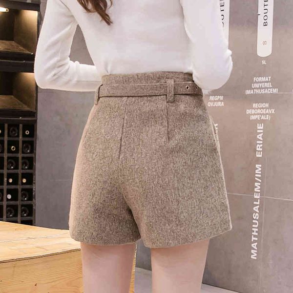 women's shorts autumn winter high waist wide leg woolen women khaki gray black outerwear warm with belt a-line short femme y8hs, White;black
women's shorts autumn winter high waist wide leg woolen women khaki gray black outerwear warm with belt a-line short femme y8hs, White;black