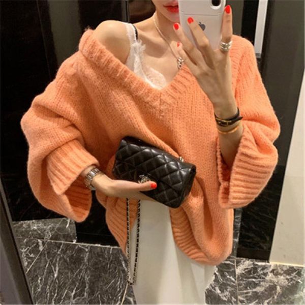 women's sweaters women oversize sweater winter casual loose big v-neck batwing sleeve knit pullovers females solid color plus size jump, White;black
women's sweaters women oversize sweater winter casual loose big v-neck batwing sleeve knit pullovers females solid color plus size jump, White;black