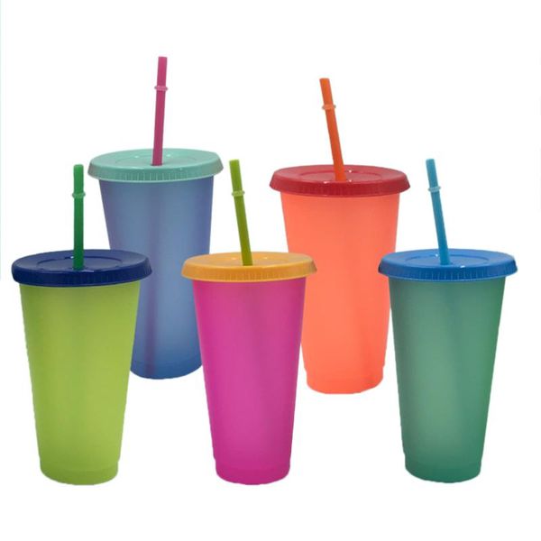 cups & saucers 1/5 pcs color changing plastic tumblers, reusable discoloration cup with lid and straw
cups & saucers 1/5 pcs color changing plastic tumblers, reusable discoloration cup with lid and straw