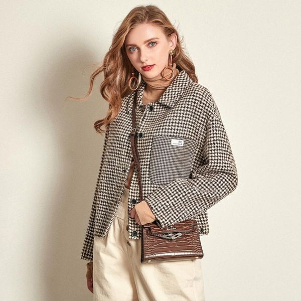 women's wool & blends cinessd winter coat women woman clothes 2021 fashion black gray houndstooth double-sided short plaid female
women's wool & blends cinessd winter coat women woman clothes 2021 fashion black gray houndstooth double-sided short plaid female