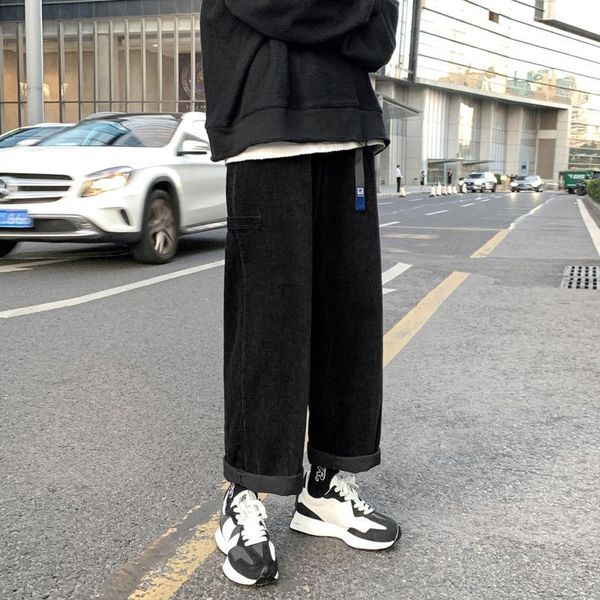 men's pants autumn belt corduroy fashion retro cotton casual wide-leg men streetwear loose hip-hop straight trousers mens 4pyf, Black
men's pants autumn belt corduroy fashion retro cotton casual wide-leg men streetwear loose hip-hop straight trousers mens 4pyf, Black