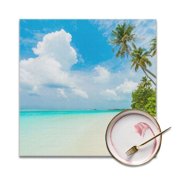 mats & pads 4 set placemat beautiful beach and tropical sea dining table mat cafe anti-slip placemats bowl pad cup coasters
mats & pads 4 set placemat beautiful beach and tropical sea dining table mat cafe anti-slip placemats bowl pad cup coasters