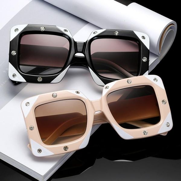 sunglasses italian big frame square diamond women men vintage oversized sun glasses female male shades, White;black
sunglasses italian big frame square diamond women men vintage oversized sun glasses female male shades, White;black