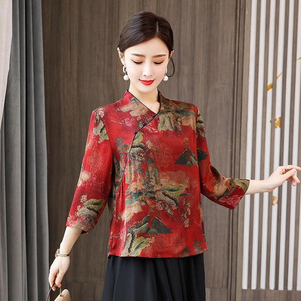 ethnic clothing 2021 chinese traditional improved cheongsam national style oriental retro loose blouse women classical printing, Red
ethnic clothing 2021 chinese traditional improved cheongsam national style oriental retro loose blouse women classical printing, Red