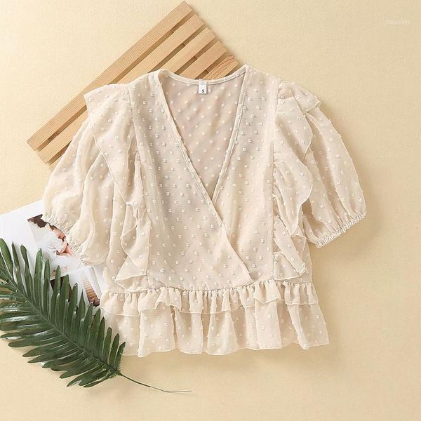 deep v neck backless vintage women summer blouse elegant ruffle short sleeve shirt female mesh blusas women's blouses & shirts, White
deep v neck backless vintage women summer blouse elegant ruffle short sleeve shirt female mesh blusas women's blouses & shirts, White