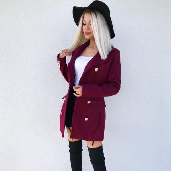 women's jackets elegant double-breasted lady jacket women casual long sleeve solid coat outwear autumn winter wool blends lapel overcoa, Black;brown
women's jackets elegant double-breasted lady jacket women casual long sleeve solid coat outwear autumn winter wool blends lapel overcoa, Black;brown